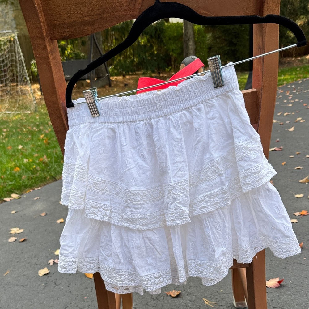 American Eagle Outfitters White Tiered Mini Skirt